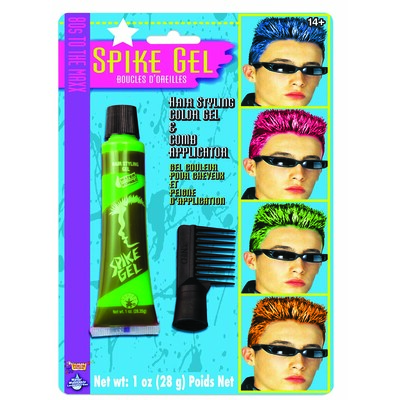 Neon Green Hair Gel & Comb Applicator Set (28g) Pk 1