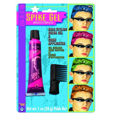 Neon Pink Hair Gel & Comb Applicator Set (28g) Pk 1