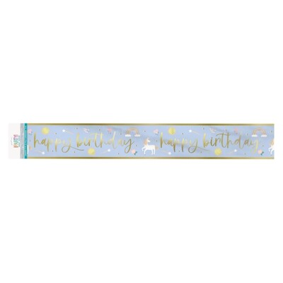 Unicorn Happy Birthday Foil Banner 2.74m