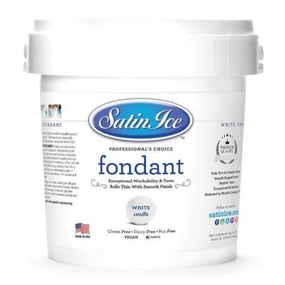 Satin Ice White Vanilla Rolled Fondant 10kg (Pk 1)