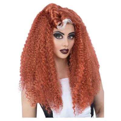 Long Curly Auburn Rocky Horror Show Magenta Wig