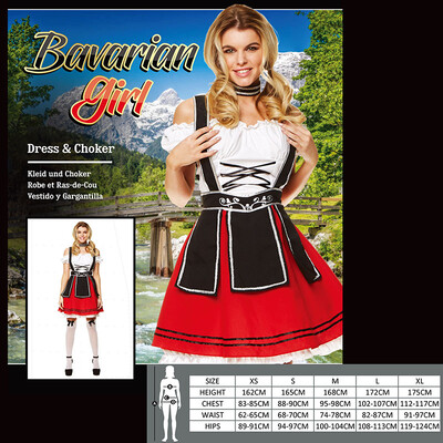 Adult Bavarian Girl Oktoberfest Costume (Large, 16-18)