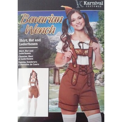 Adult Bavarian Wench Oktoberfest Costume (Medium, 12-14)