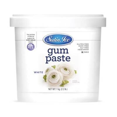 Satin Ice White Gum Paste 1kg Cake Decorating