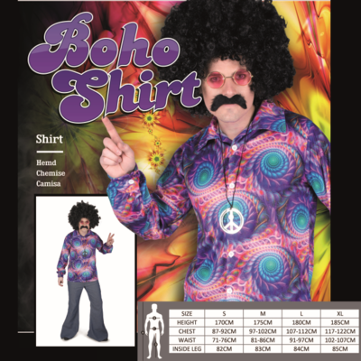 Adult 70's Boho Hippie Costume Shirt (Medium)