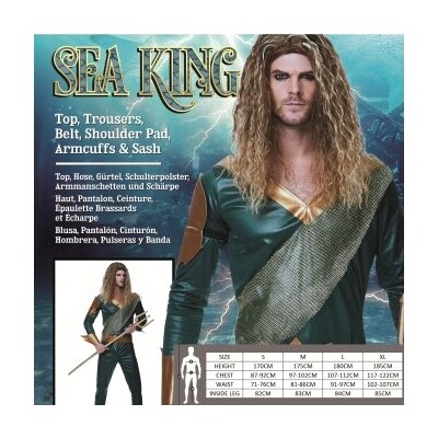 Adult Sea King Costume Medium 97-102cm Pk 1