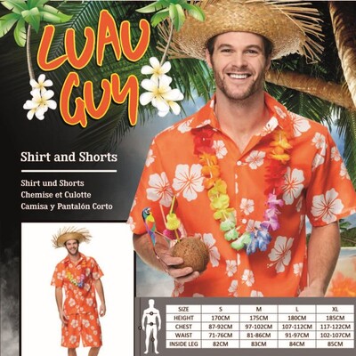 Adult Hawaiian Lua Guy Costume X Large 117-122cm Pk 1