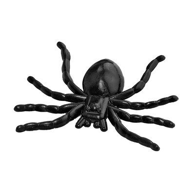 Black Plastic Spiders Halloween Decoration 60 Pack - 3cm Flat Back