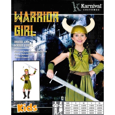 Child Viking Warrior Girl Costume (Small, 3-4 Yrs)