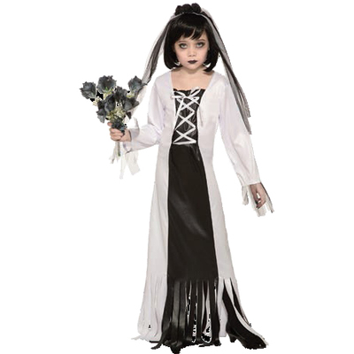 Child Cemetery Bride Dress Halloween Costume (Large, 12-14 Yrs) Pk 1