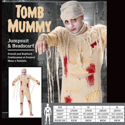 Adult Tomb Mummy Halloween Costume (Large) Pk 1