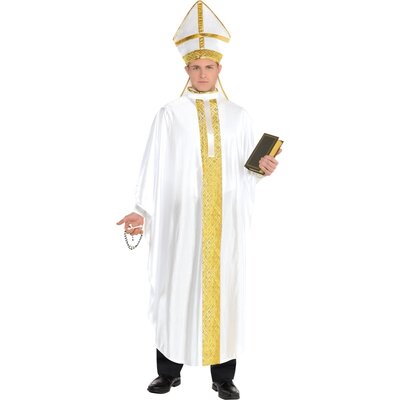 Adult Pope Costume Robe and Hat (Plus Size)