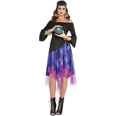 Adult Fortune Teller Dress Halloween Costume (One Size, 12-14)