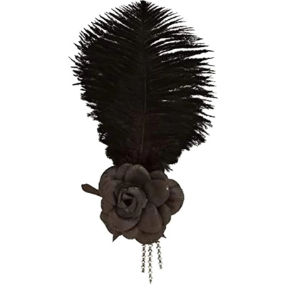 Roaring 20s Black Jazzy Feather Hair Clip (Pk 1)