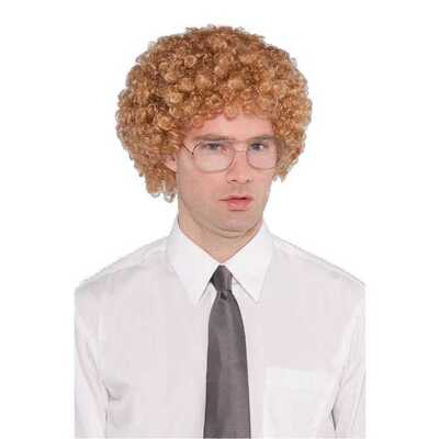 Curly Wig & Glasses Geek Kit (Pk 1)