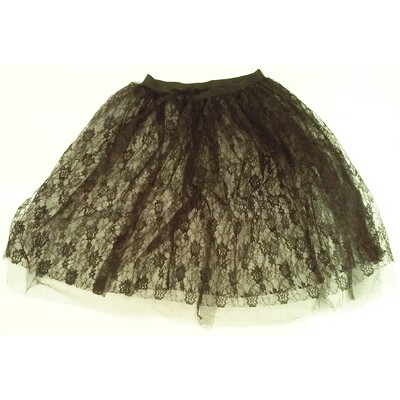 Adult Black Lace 80's Style Skirt (One Size) Pk 1 (SKIRT ONLY)