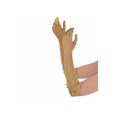 Gold Long Flapper Gloves with Diamantes (1 Pair) Pk 1