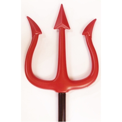 Red Halloween Trident Pitchfork with Black Handle 146cm