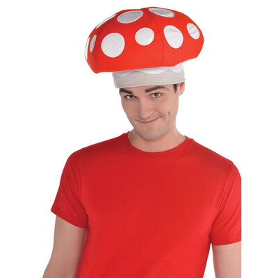 Red & White Mushroom Toadstool Hat Pk 1
