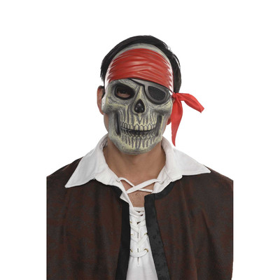 Pirate Skull Plastic Face Mask Pk 1