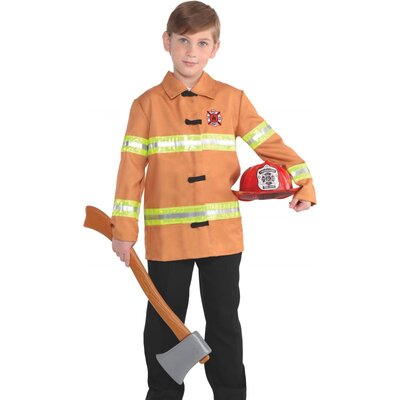 Child Firefighter Jacket Costume (One Size Up to 10 Yrs)