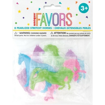 Party Favours - Assorted Stretchy Horses Pk 8
