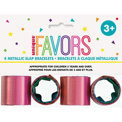 Rainbow Slap Bracelets Party Favours (Pk 4)