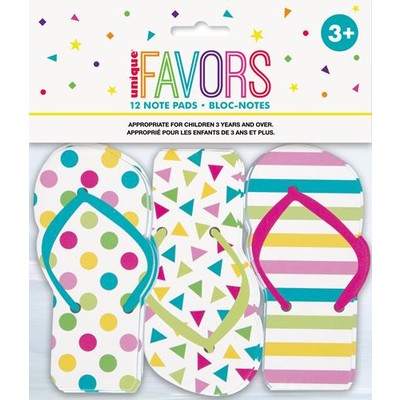 Party Favours - Flip Flop Thong Note Pads Pk 12