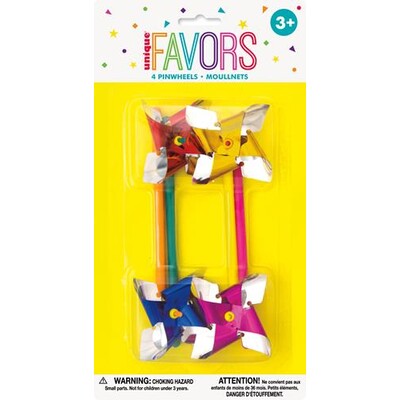 Party Favours Pinwheels Colourful Pk 4 