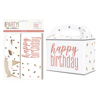 Happy Birthday Cardboard Party Treat Boxes Pk 6
