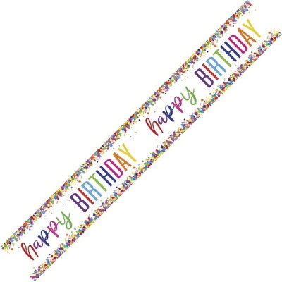 Happy Birthday Confetti Foil Banner 2.74m