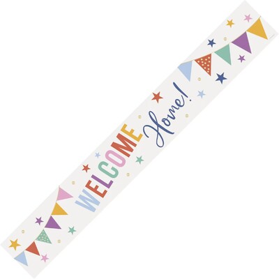 Welcome Home Prismatic Foil Banner | Colourful Party Decoration 2.74m