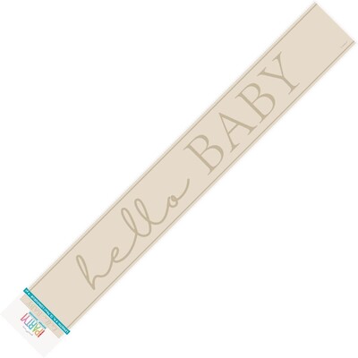 Hello Baby Beige Foil Baby Shower Banner 2.74m