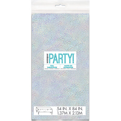 Prismatic Silver Foil Tablecover 1.37 x 2.13m