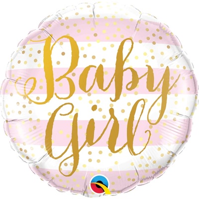 Pink & Gold Baby Girl Foil Balloon 18in-46cm