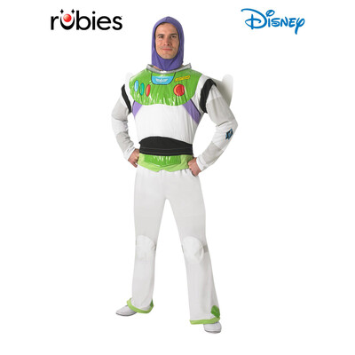 Toy Story Adult Deluxe Buzz Lightyear Costume Standard – Top, Pants, Snood & Jetpack Wings
