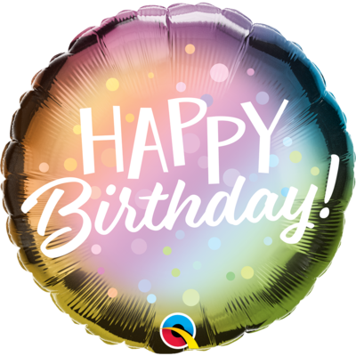 Happy Birthday Metallic Chrome Ombre 18in. Foil Balloon Pk 1