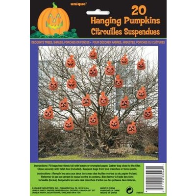 Halloween Hanging Pumpkin Bags Pk 20