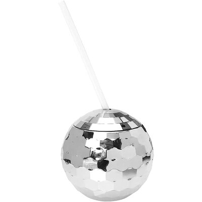 Reusable Plastic Disco Ball Sippy Cup with Straw
