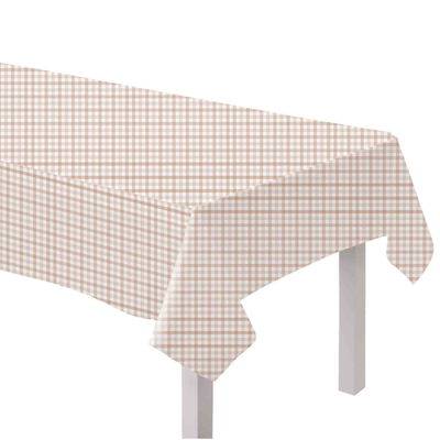 White Sand Gingham Paper Tablecover 137x274cm
