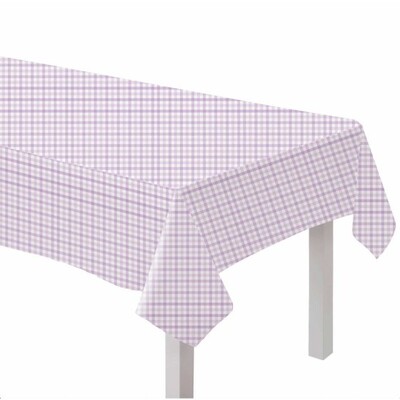 Pastel Purple Gingham Paper Table Cover 137x274cm