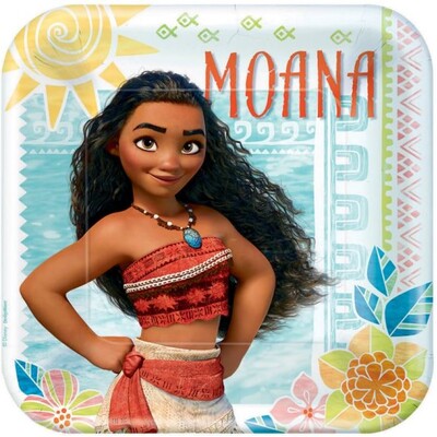 Disney Moana Square Paper Plates 9in Pk 8 NPC
