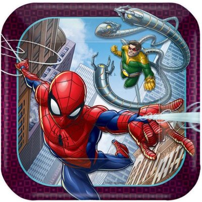 Spider-Man Square Paper Plates Small Pk 8
