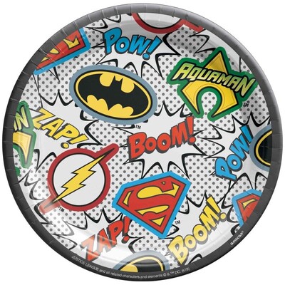 Justice League Heroes Unite 7in Paper Plates Pk 8