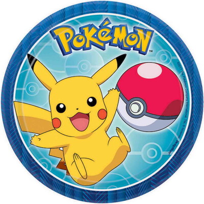 Pokemon Paper Snack Plates 7in 17cm Pk 8 NPC