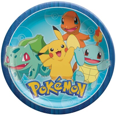 Pokemon Classic 9in Paper Plates Pk 8
