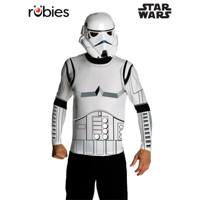 Star Wars Adult Stormtrooper Shirt & Mask Set XL – Printed Top Costume