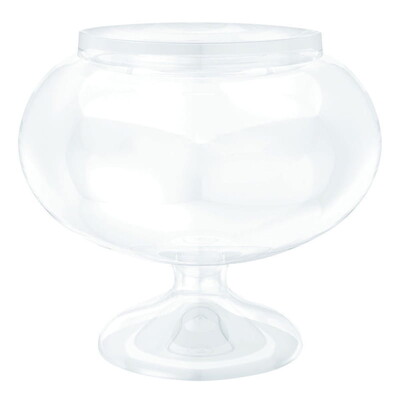Reusable Clear Plastic Pedestal Round Jar 16cm