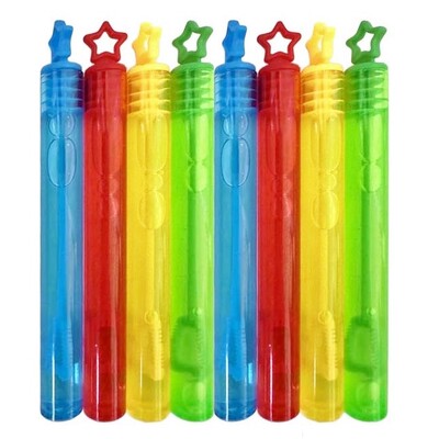 Mini Star Bubble Wands Pack of 8 Assorted Colours Party Favours