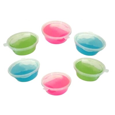 Party Putty Pack of 6 Assorted Colours Resealable Tub Party Favours